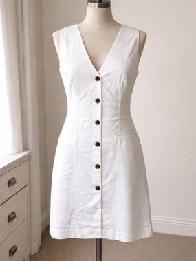 a new day White Button-Up Dress linen